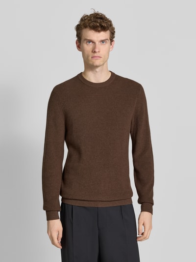 MCNEAL Strickpullover mit gerippten Abschlüssen Hellbraun Melange 4