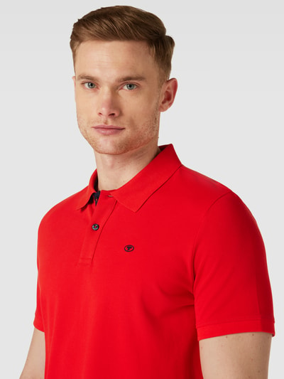 Tom Tailor Regular Fit Poloshirt mit Logo-Stitching Rot 3