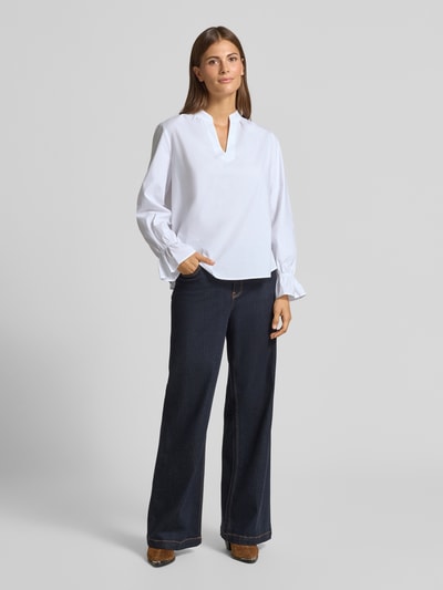 MORE & MORE Relaxed Fit Bluse mit Tunika-Ausschnitt Offwhite 1
