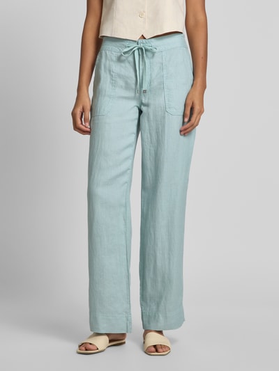 Lauren Ralph Lauren Spodnie lniane o luźnym kroju z elastycznym pasem model ‘JOVONIE’ Jasnoniebieski 4