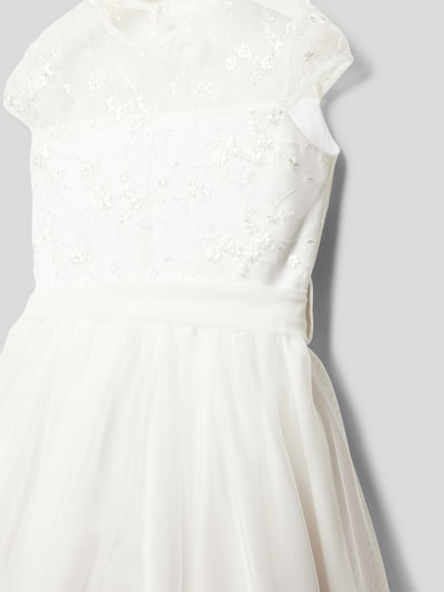 Une Hautre Couture Sukienka komunijna obszyta koronką Złamany biały 2
