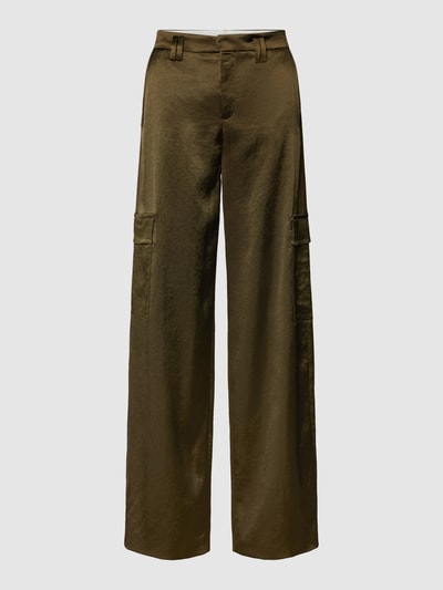Drykorn Spodnie materiałowe o kroju wide leg fit z kieszeniami cargo model ‘DUCTILE’ Oliwkowy 2
