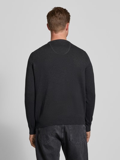 Fynch-Hatton Strickpullover mit Logo-Stitching Anthrazit 5