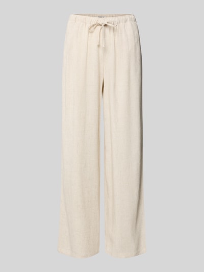 Only Ruime broek van een mix van viscose en linnen, model 'SIESTA' Ecru - 2