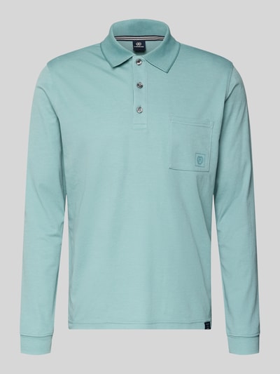 Produktfoto, Poloshirt mit Brusttasche von Lerros aus Baumwoll-Mix in Mint, Regular-Fit, Polokragen, kurze Knopfleiste, Label-Detail
