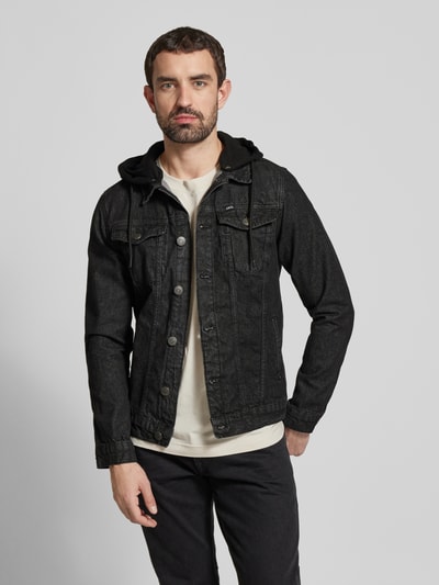 CARS JEANS Jeansjack met capuchon, model 'TREY' Zwart - 4