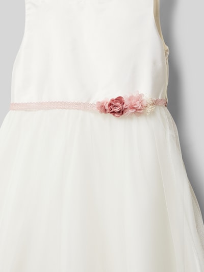 Une Hautre Couture Kleid mit floraler Applikation Offwhite 2