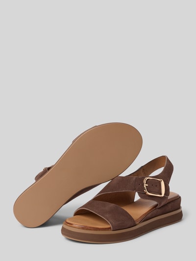 Productfoto, sandalen in velourslook Sandalen in Velours-Optik van INUOVO, afgeronde pasvorm, open hiel, gladde zool, hakhoogte maat 40: 5 cm