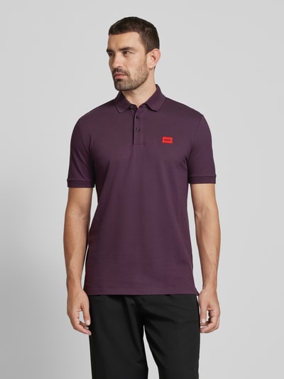 HUGO Poloshirt mit Label-Patch Modell 'Dereso' Pflaume 4