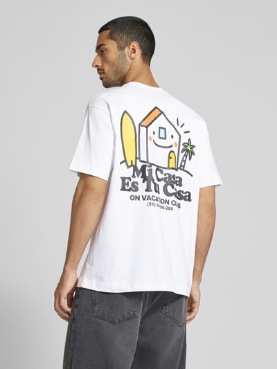 On Vacation T-shirt met ronde hals, model 'Mi Casa' Wit - 5