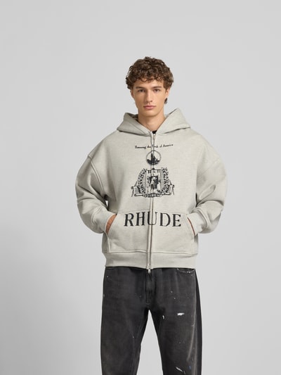 RHUDE Sweatjacke mit Kapuze Mittelgrau 4