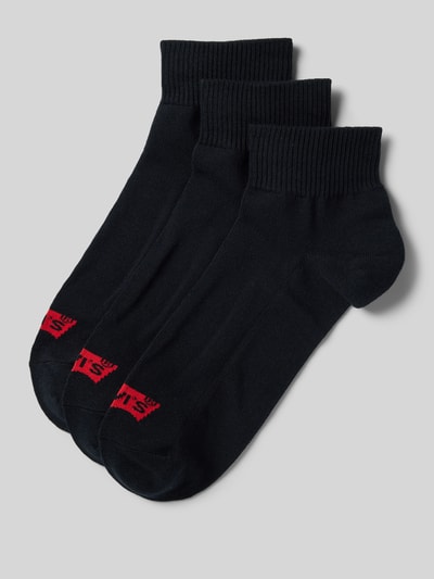 Levi's® Socken mit Label-Detail Modell 'MID CUT BATWING LOGO' im 3er-Pack Black 1