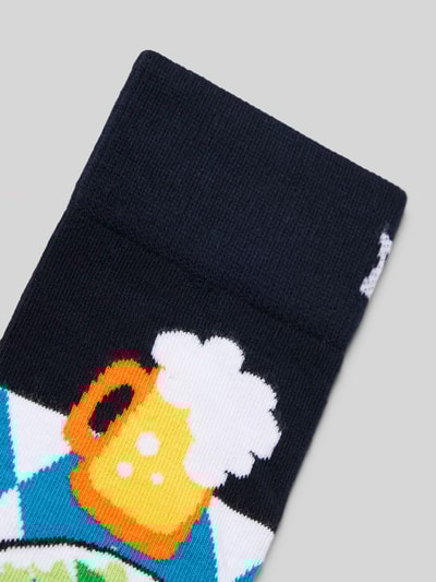 Happy Socks Sokken met motiefstitching, model 'OKTOBERFEST' Koningsblauw - 2