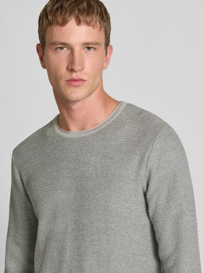 Only & Sons Regular fit gebreide pullover van puur katoen, model 'ERIC' Lichtgrijs gemêleerd - 3