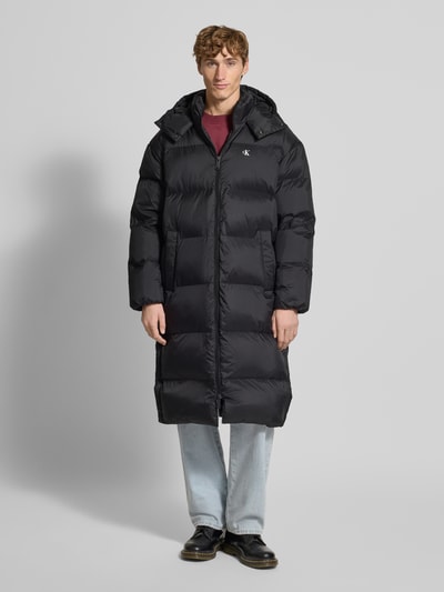 Calvin Klein Jeans Regular fit lange gewatteerde jas met logoprint Zwart - 4