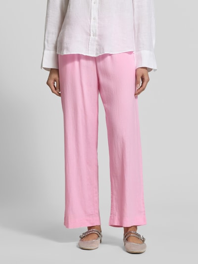 FREE/QUENT Wide Leg Pants aus Leinen-Mix mit elastischem Bund Modell 'Lava' Hellrosa 4