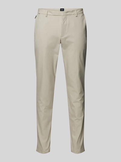 BOSS Slim fit pantalon met achterzakken, model 'Kaito' Offwhite - 2