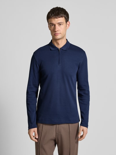 Christian Berg Men Slim fit poloshirt met ritssluiting Donkerblauw - 4
