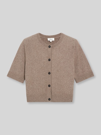 s.Oliver RED LABEL cardigan met halflange mouwen Taupe gemêleerd - 2