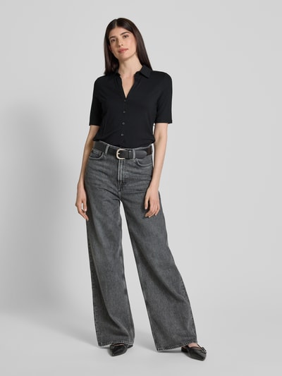 Marc O'Polo Regular Fit Jersey-Bluse mit kurzem Arm aus Viskose-Mix BLACK 1