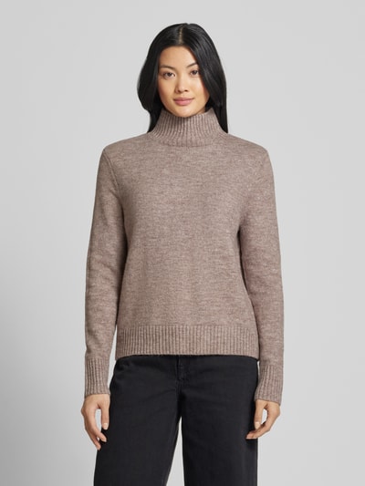 Christian Berg Woman Strickpullover mit gerippten Abschlüssen Taupe Melange 4