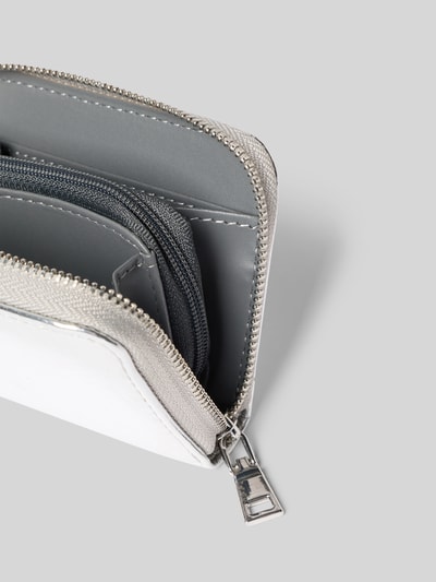 Seidenfelt Portemonnee met labeldetail, model 'YLVA' Zilver - 3