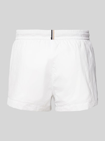 BOSS Relaxed Fit Badeshorts mit Label-Print Modell 'Mooneye' Weiss 3