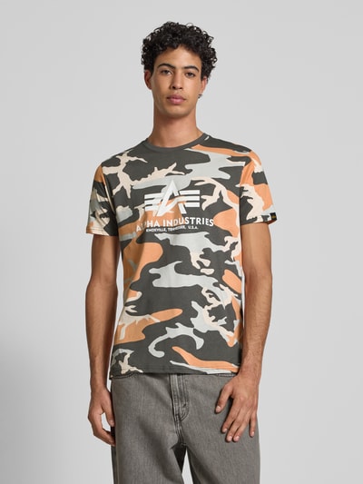 Alpha Industries T-Shirt mit Label-Print Orange 4