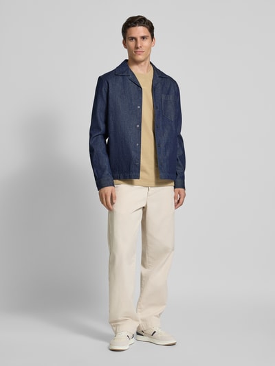 HUGO Regular Fit Hemdjacke mit Brusttasche Modell 'Edelo' Jeansblau 1