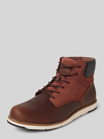 Levi’s® Acc. Boots van leer met labeldetail, model 'JAX' Hazelnoot - 1