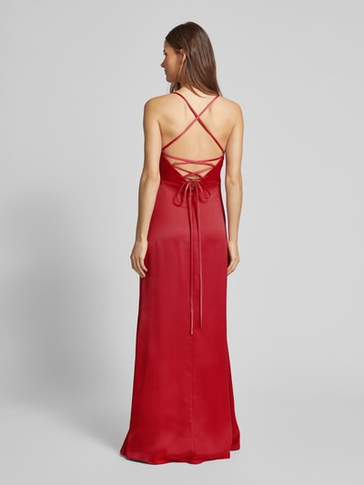 Jake*s Cocktail Abendkleid mit V-Ausschnitt Hellrot Melange 5