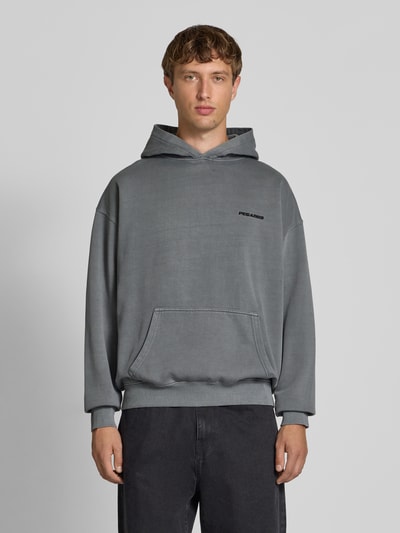 Pegador Oversized Hoodie mit Logo-Stitching und Känguru-Tasche Anthrazit 4