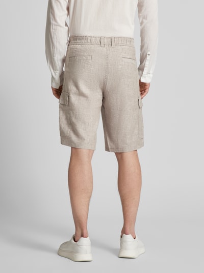 BOSS Orange Regular Fit Leinenshorts mit Cargotaschen Modell 'Sisla' Sand 5