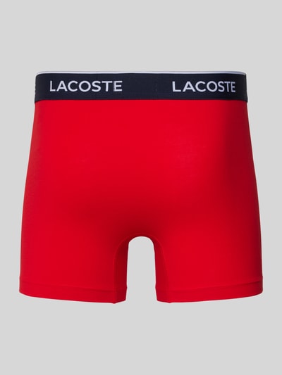 Lacoste Obcisłe bokserki z elastycznym pasem z logo Czerwony 3