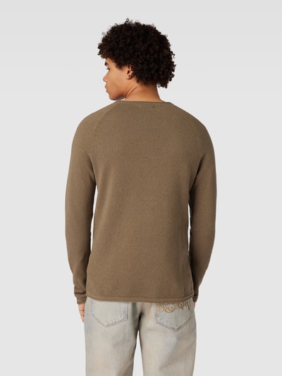 Jack & Jones Strickpullover mit Rundhalsausschnitt Modell 'EHILL' Hellbraun 5