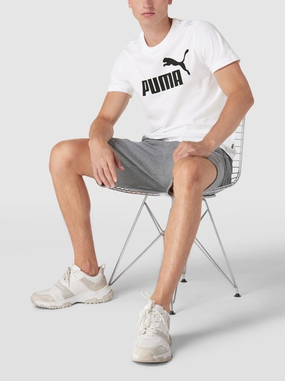 PUMA PERFORMANCE T-Shirt aus Baumwolle mit Label-Print Modell 'Logo Tee' Weiss 1