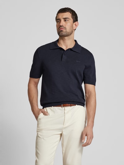 Gant Poloshirt in effen design Marineblauw - 4