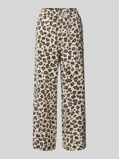 FREE/QUENT Spodnie materiałowe z szeroką nogawką i tunelem model ‘Lavisco’ Beżowy 2