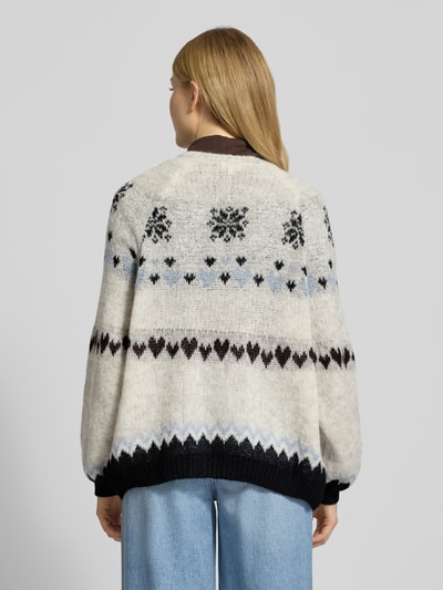 Milano Italy Loose fit cardigan met alpaca-aandeel Beige - 5