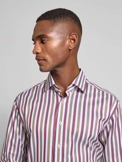 ETERNA Regular fit zakelijk overhemd met knoopsluiting Bordeaux - 3