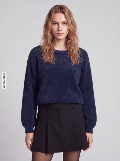 Garcia sweter w kroju regular fit z dodatkiem wiskozy Niebieski 4