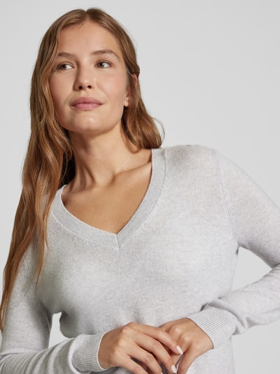 Christian Berg Woman Strickpullover mit gerippten Abschlüssen Mittelgrau Melange 3