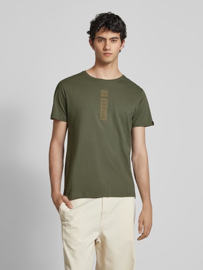 Alpha Industries T-Shirt aus reiner Baumwolle Oliv 4