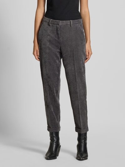 Cambio Cordhose mit Bügelfalten Modell 'KRYSTAL' Dunkelgrau 4