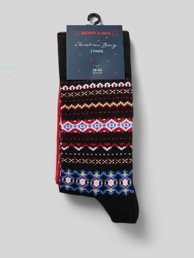 Christian Berg Men Socken mit geripptem Abschluss Rot 3