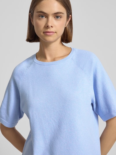 PIECES T-shirt o kroju regular fit z raglanowymi rękawami model ‘BREE’ Lawendowy melanż 3
