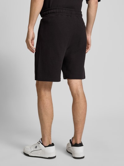 Pegador Regular fit sweatshorts met structuurmotief, model 'Signar' Zwart - 5