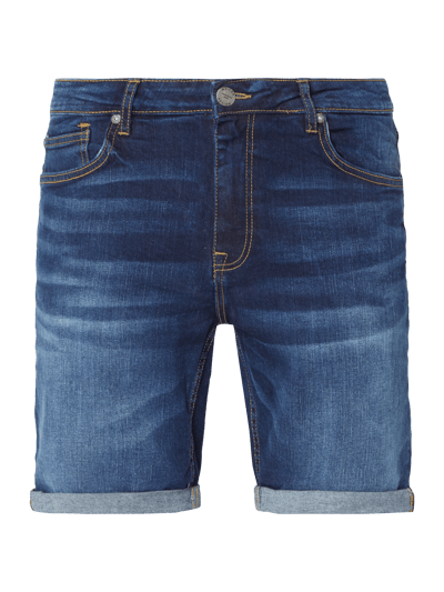 REVIEW Stone Washed Jeansshorts im  5-Pocket-Design Dunkelblau 2