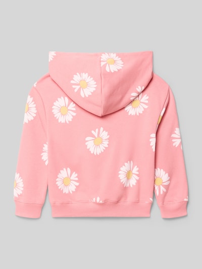 Produktfoto, Hoodie mit Känguru-Tasche von GAP für Kinder, rosa mit weißen Blumen, Baumwoll-Mix, Loose Fit, Kapuze, Logo-Stitching