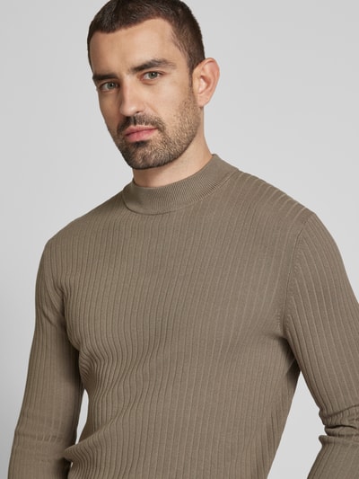 Cinque Strickpullover aus Viskose-Mix mit Stehkragen Schlamm 3